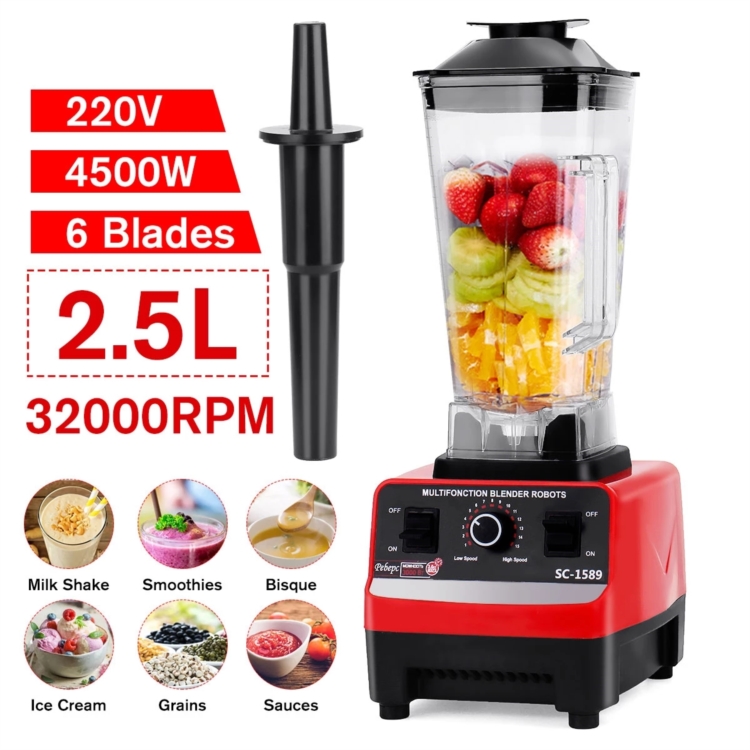 CRELVCOE BPA Free 2.5L 4500W Professional Heavy Duty Commercial Timer Blender Mixer Juicer Food Processor Ice Smoothies Crusher Kitchen