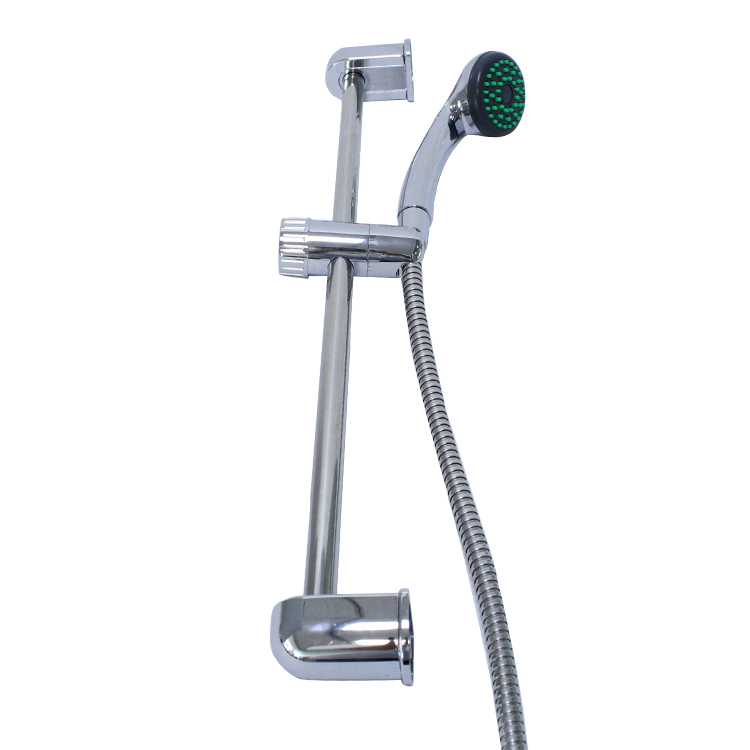 Bathroom Handheld Showerhead Set With Stainless Steel Hose Featuring Exposed Wall Mount Slide Bar
