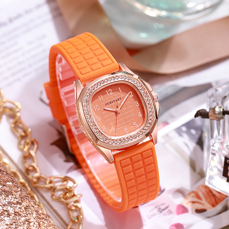 GJ078 Elegant Fashion Digital Women Watches Silicone Quartz Ladies Watch