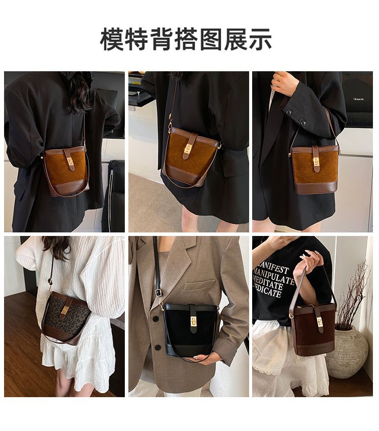 Miss DG 2025 new retro leopard print bag casual shoulder messenger bag