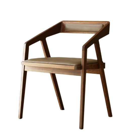 Solid wood coffee shop, bar, high-end dining table, chair, soft cushion backrest, leisure office desk, book chair