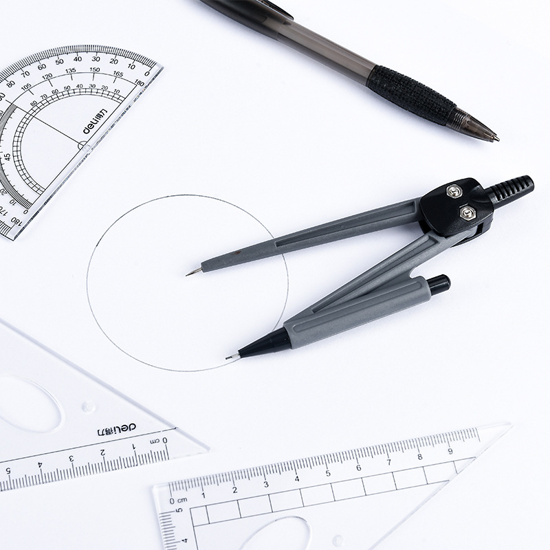 8Pcs School Stationeries Compass Set Math Geometry Kit Student Engineering Drawing Protractor