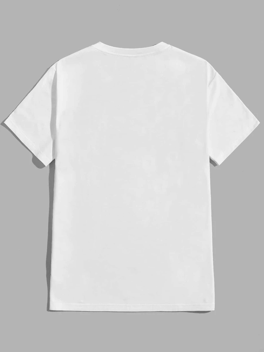 DX019# Men Cartoon & Slogan Graphic T-Shirt