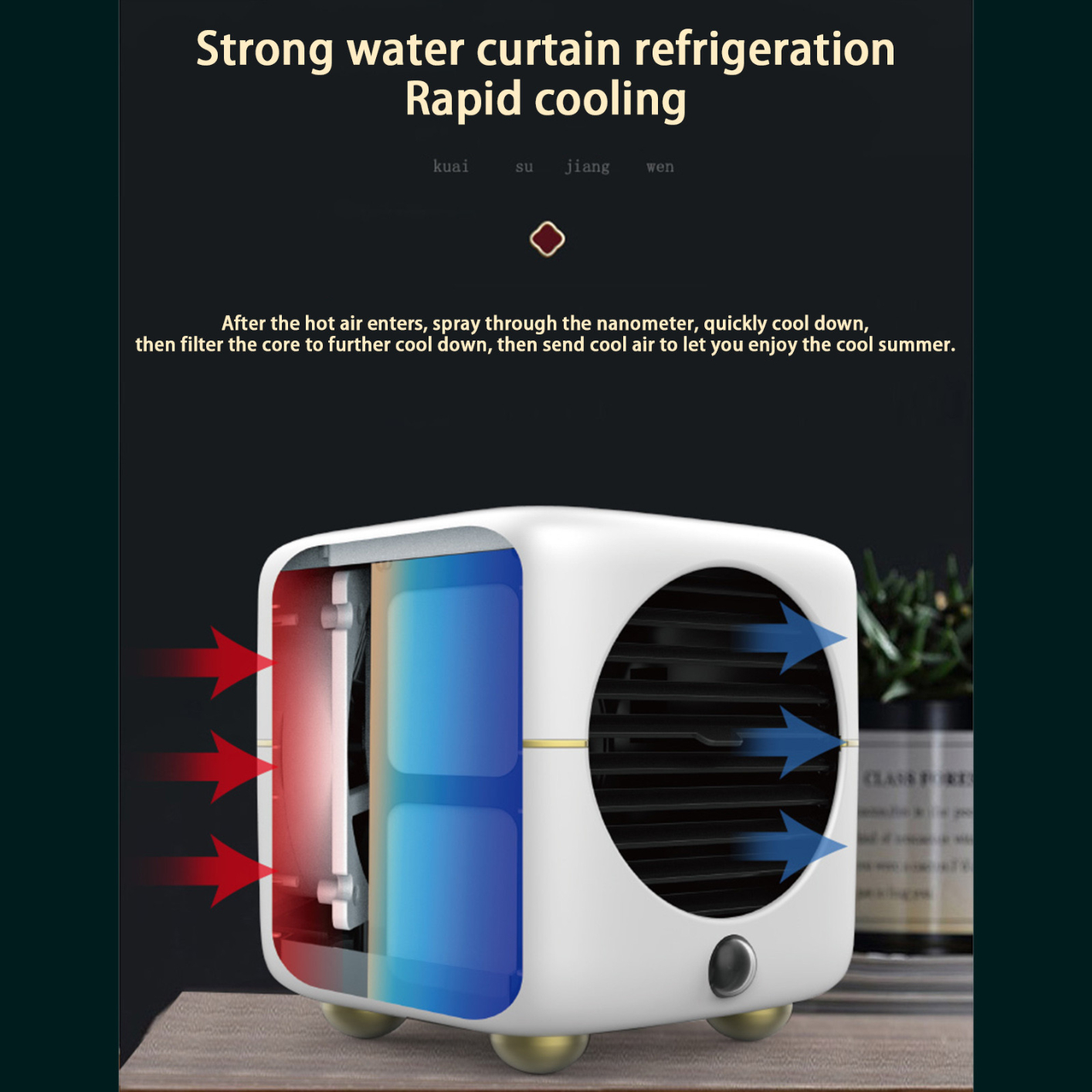 Desktop Natural Wind Mode Air Cooler Humidifying Spray Cooling Desktop Usb Small Fan Mini Water
