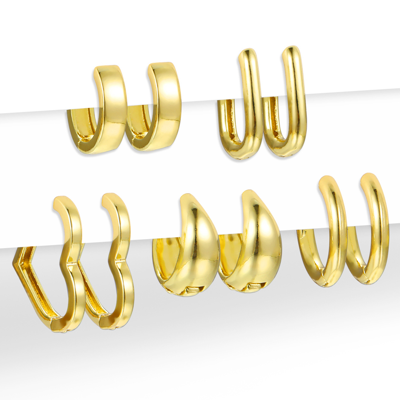 5789701 10pcs Vintage Heart Hoop Earrings Set Metal Gold Color Circle Earrings for Women Crystal Hollow Twist Jewelry