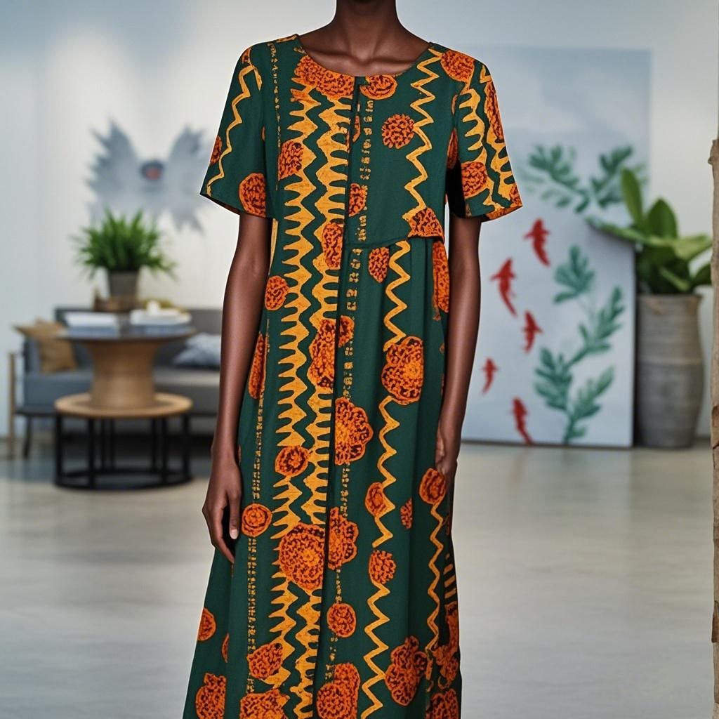 92% Silk Women Dress- Custom Digital Printing Textured Women Dress
