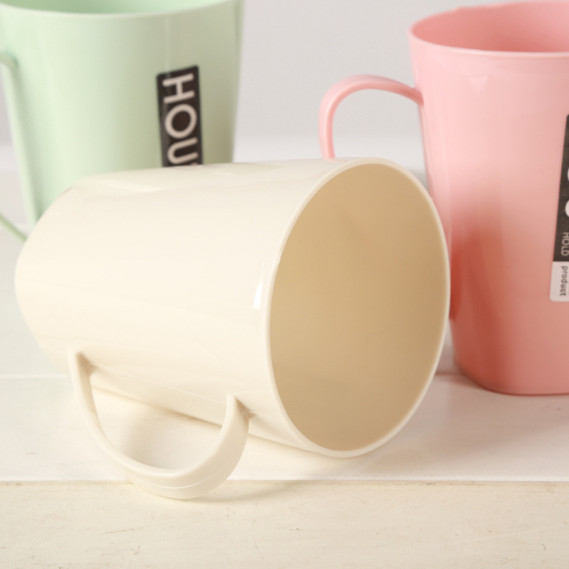 1019 Bathroom Plastic Mouthwash Cup Coffee Tea Water Mug Home Travel Solid Color Toothbrush Holder Cup Drinkware Tools