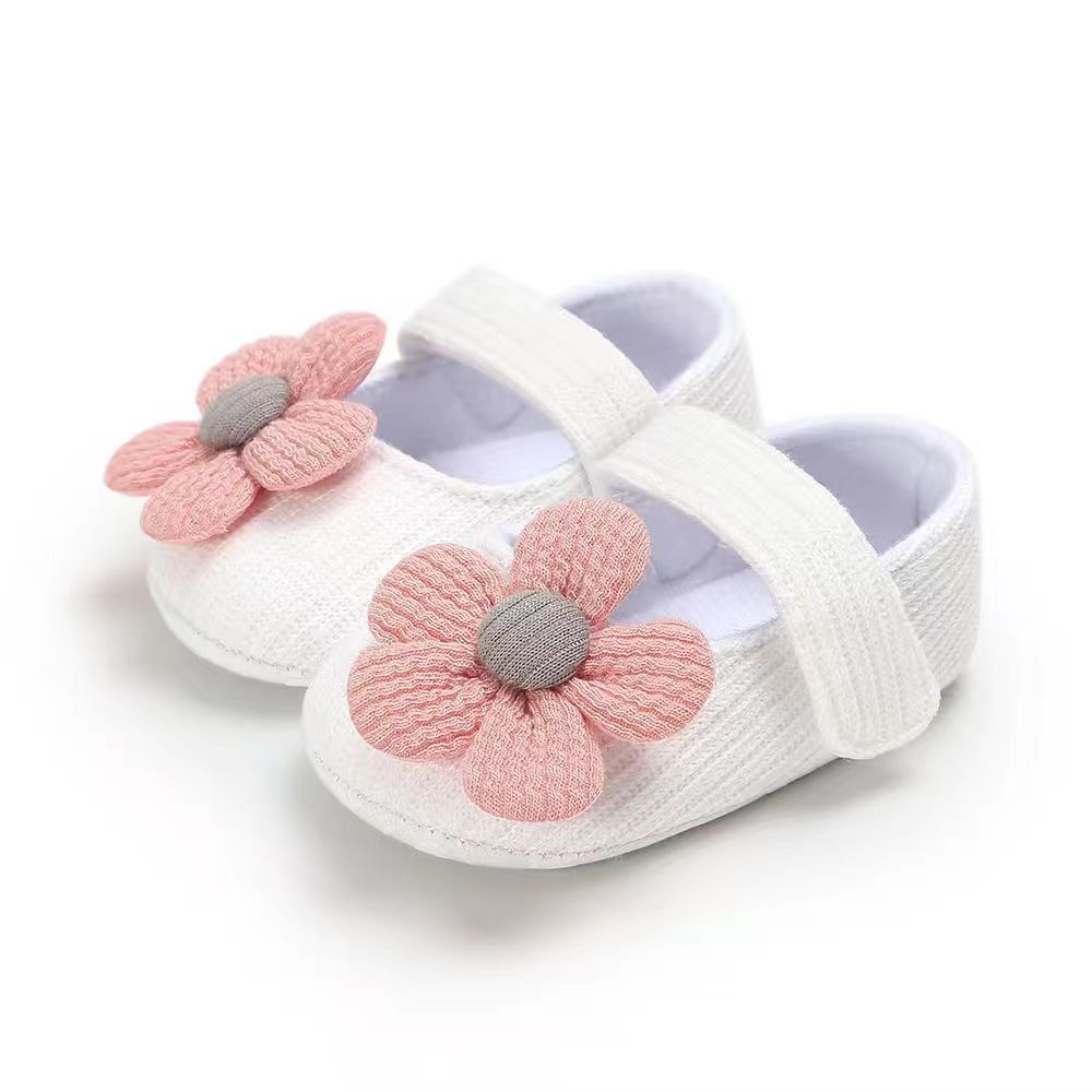 Spring and autumn small flowers sweaters, 0-1 years old baby, soft bottom, anti-female baby princess shoes
