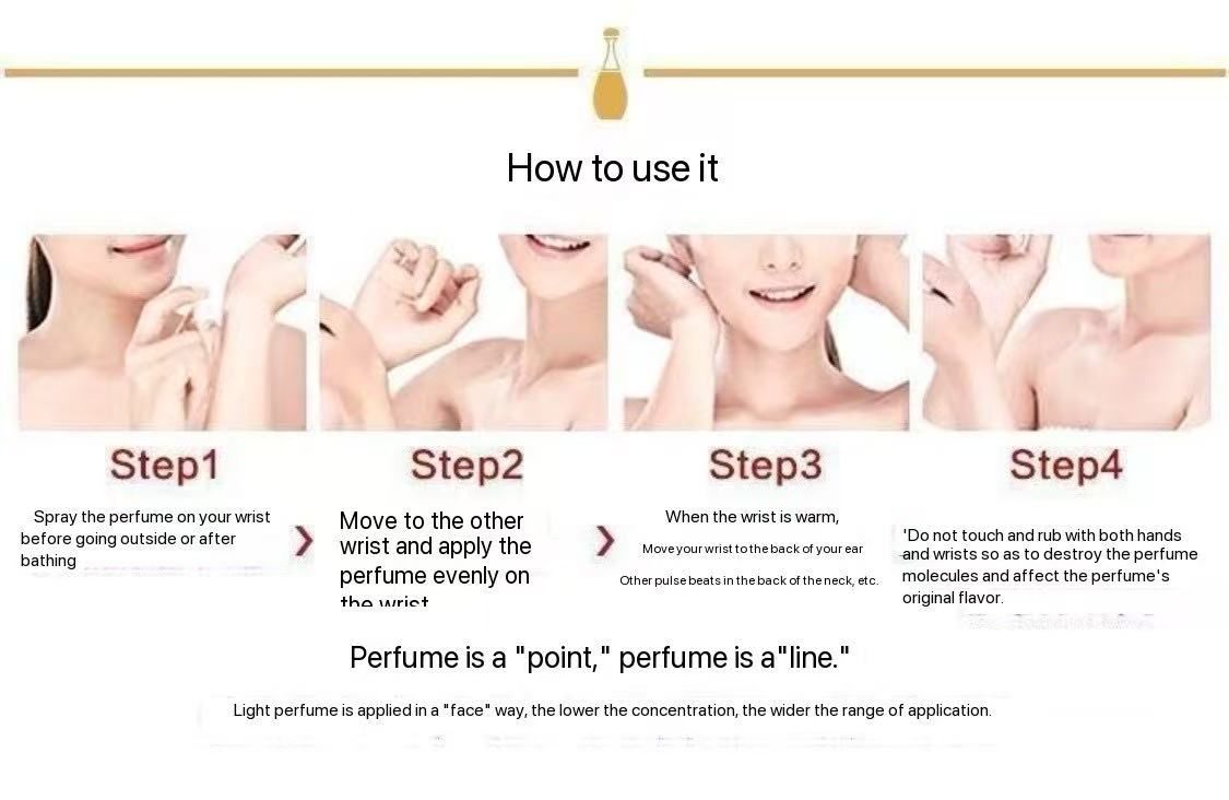 Authentic French perfume for women, long-lasting, light fragrance, fresh scent, 72 hours, exclusive, high-end, feminine, bedroom