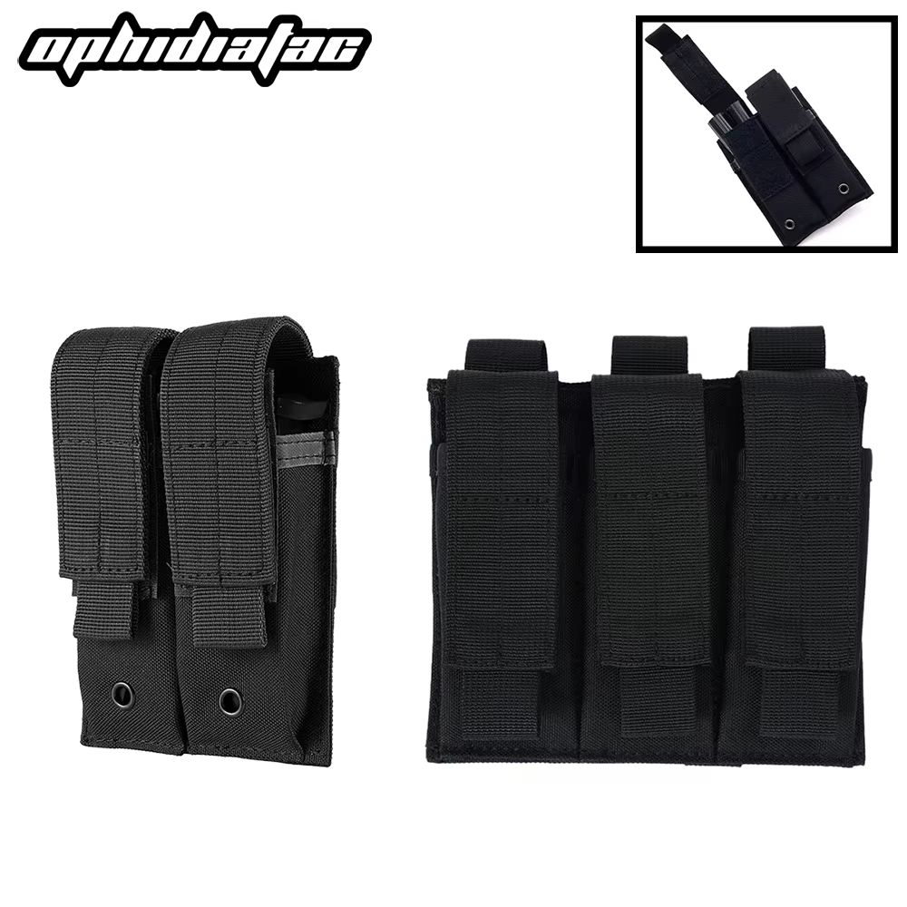 9mm Magazine Pouch Single Double Magazine Pouch Outdoor Molle Open Top Magazine Pouch for Glock M1911 92F Flashlight Bag