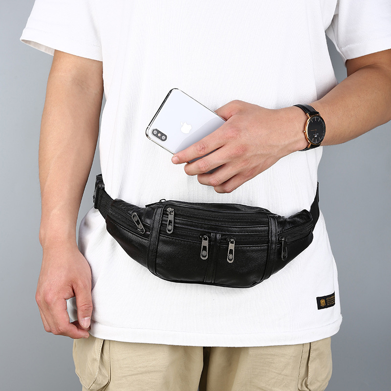 Men's waist bag casual chest bag black bags CRRshop free shipping male female best selling outdoor sports mobile phone waist pack unisex simple messenger bag for sports and leisure travel mobile phone chest bag