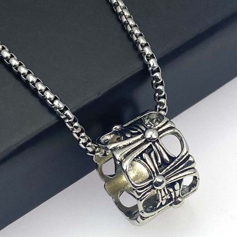 Hollow out ring pendant necklace, high-end hip-hop titanium steel necklace CRRSHOP free shipping pendant chain 70cm