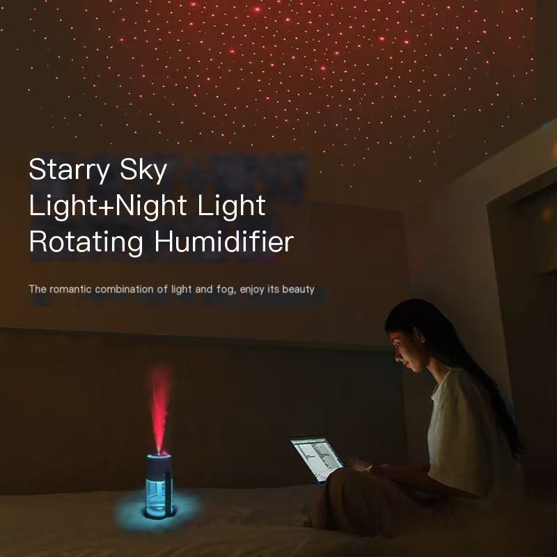 Desktop Air Car Humidifier Projection Starry Sky Top Shaking Head Humidifier Creative Hydration USB Spray Shaking Head Machine