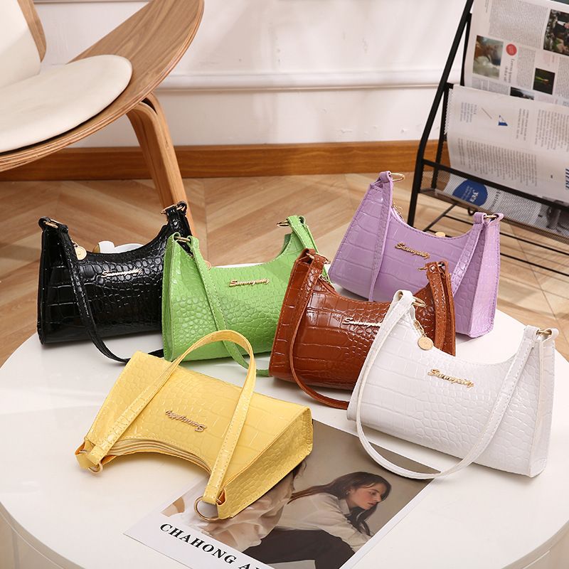 New Fashion Trendy Alligator Leather Woman Single Shoulder Bags Multi-color Woman Underarm Bags Women Fashion Mini Sling Bag