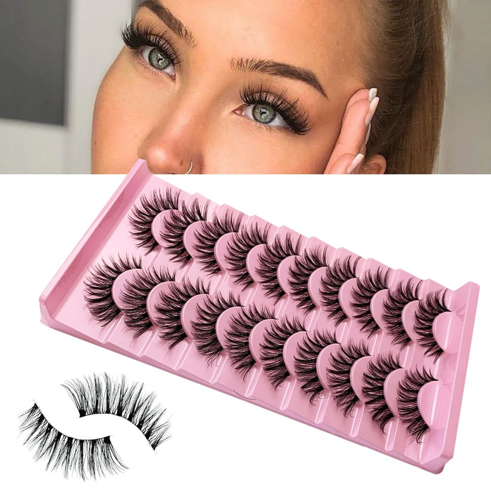 Women's new High imitation mink hair transparent Stem Natural Soft cross false eyelashes LZ-209
