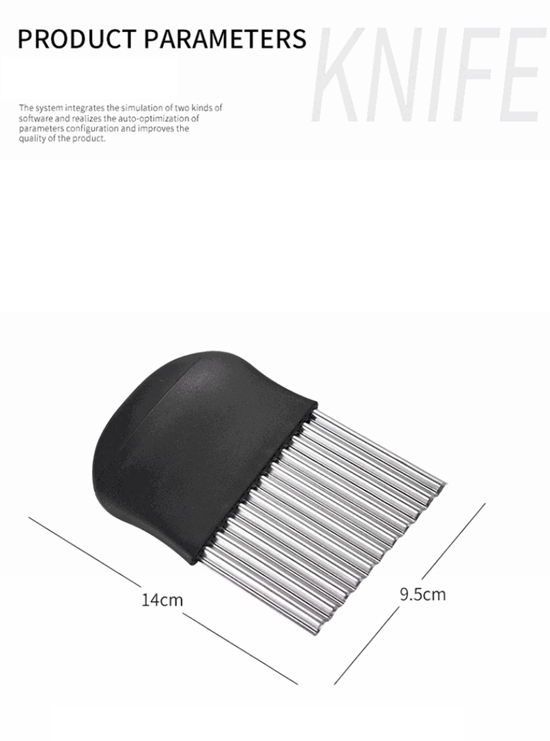 Potato Crinkle Cutter, Stainless Steel Crinkle Cutting Tool, Potato Fry Cutter, Kitchen Vegetable Wavy Blade Cutter, Vegetable Strips Salad Fruit Chopping Knife