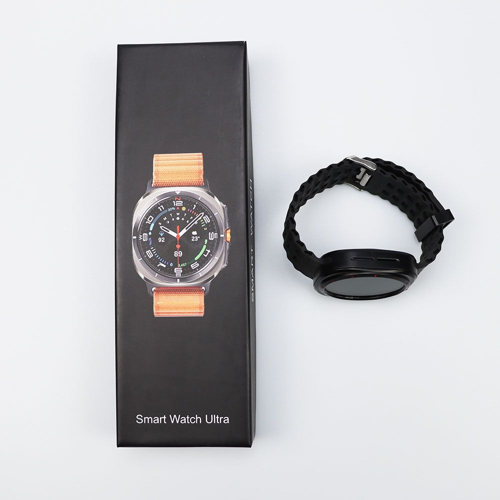 Tough-guy style men's smartwatch with WeChat and Facebook message alerts, high-end new round sports electronic watch