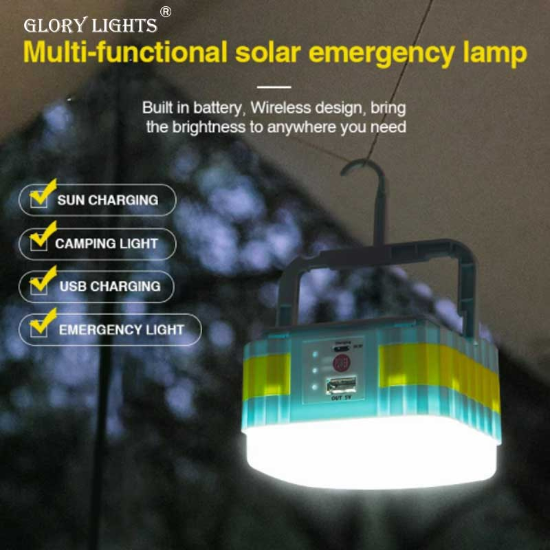Glory lights Solar Power Charging LED Camping Light Non functioning  USB Light Bulb For Outdoor Tent Lamp Portable Lanterns Emergency Light Solar Charging Only