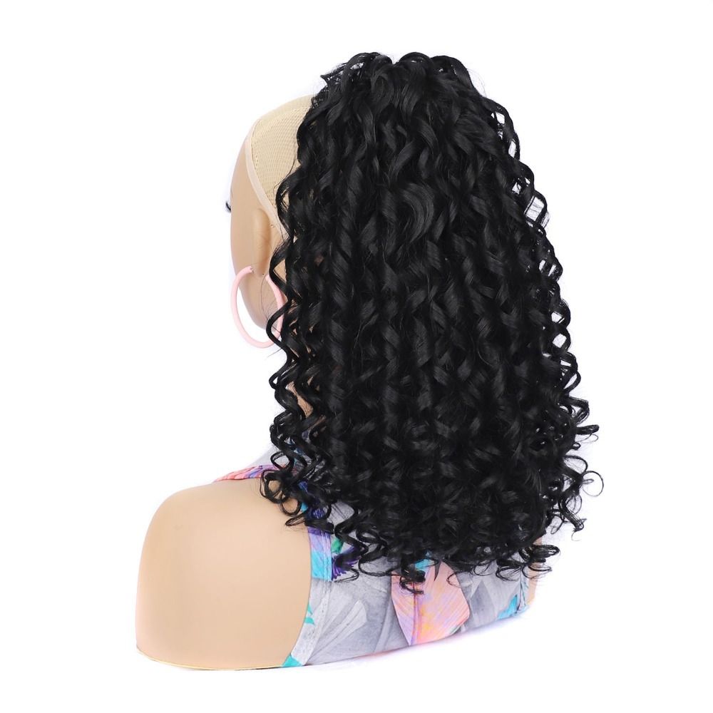 TopKiss Long Curly Wig with Ponytail for Women, Heat Resistant Synthetic Hair, Roman Curl Local