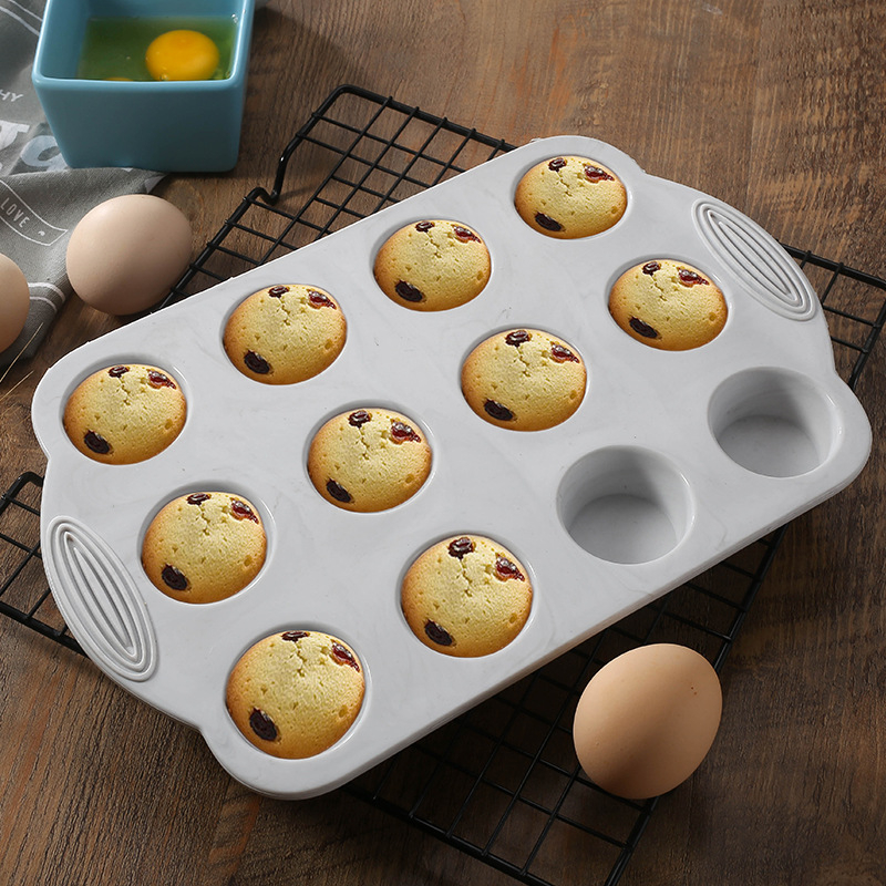 KU-21029 Mini Muffin 12 Holes Silicone Round Mold DIY Cupcake Cookies Fondant Baking Pan Non-Stick Pudding Steamed Cake Mold Baking Tool
