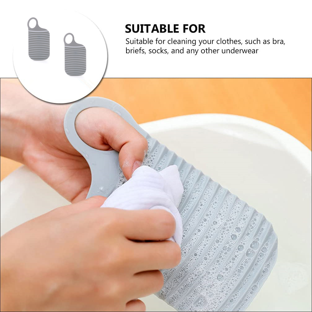 2Pcs Mini Washing Board Portable Washboard Silicone Washboard Handheld Laundry Washboard Laundry Scrubbing Boards Household Cleaning Tools