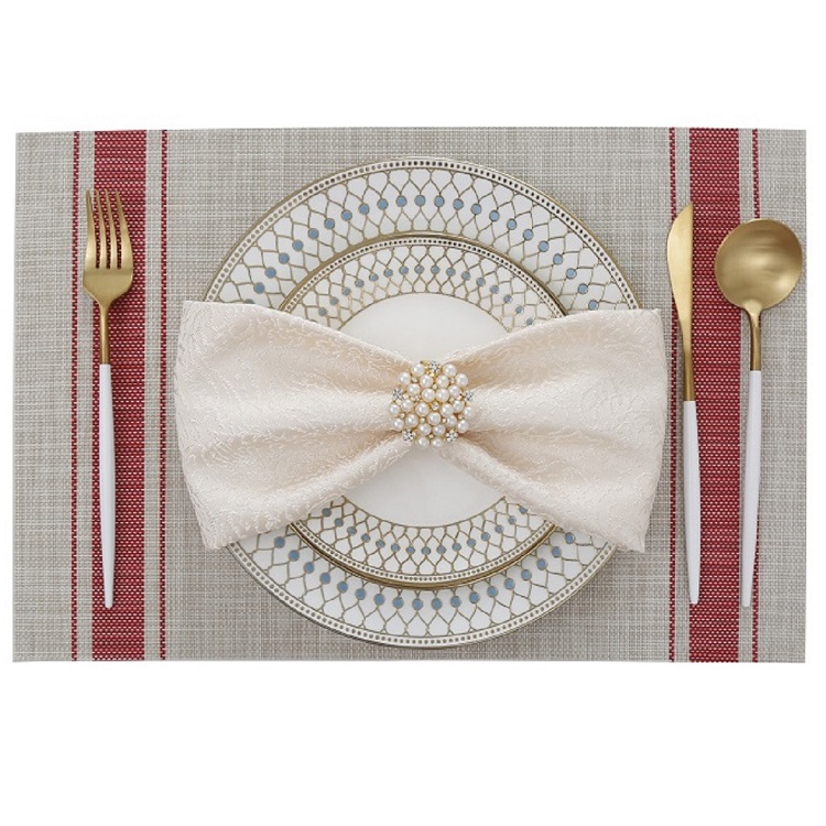 Createshao PVC Vinyl Placemats for Dining Table Set,Heat Resistant Place Mats,Non-Slip Stain Resistant Kitchen Table Place mat