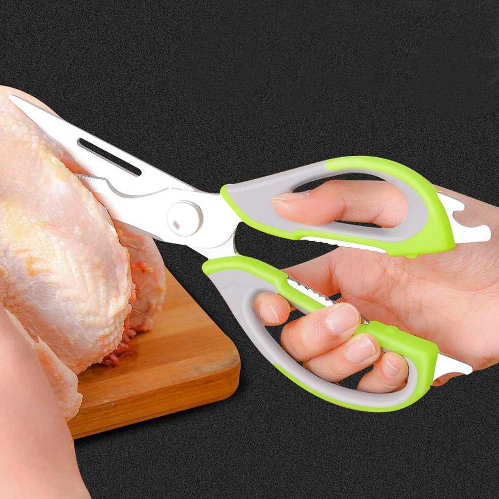 Multifunctional Kitchen Scissors, Multipurpose Stainless Steel Kitchen Shears Heavy Duty Culinary Scissors 8 in 1 Household Scissors with Magnetic Holder for Chicken, Fish, Seafood, BBQ