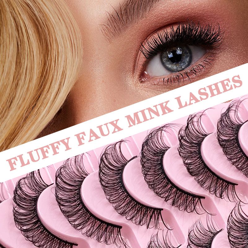 Lady false eyelashes imitation mink natural thick curling Europe and the United States new ten pairs DH06-05