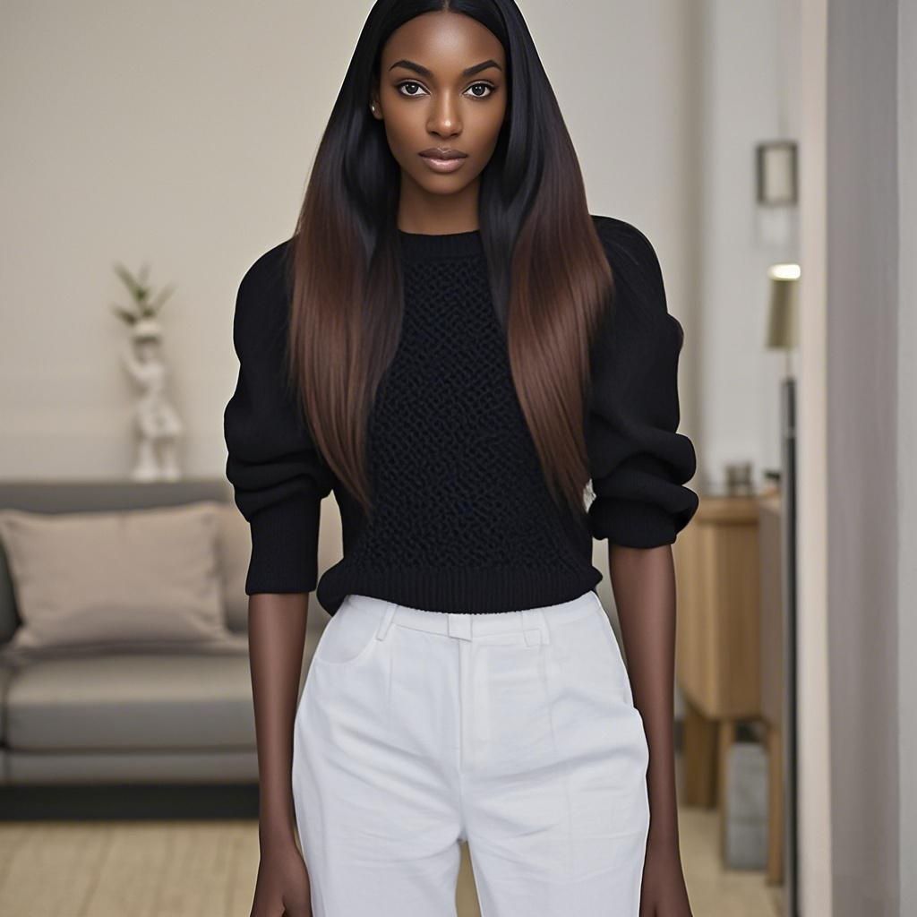 Wool knit Sweater Round Neck Women's Sweater