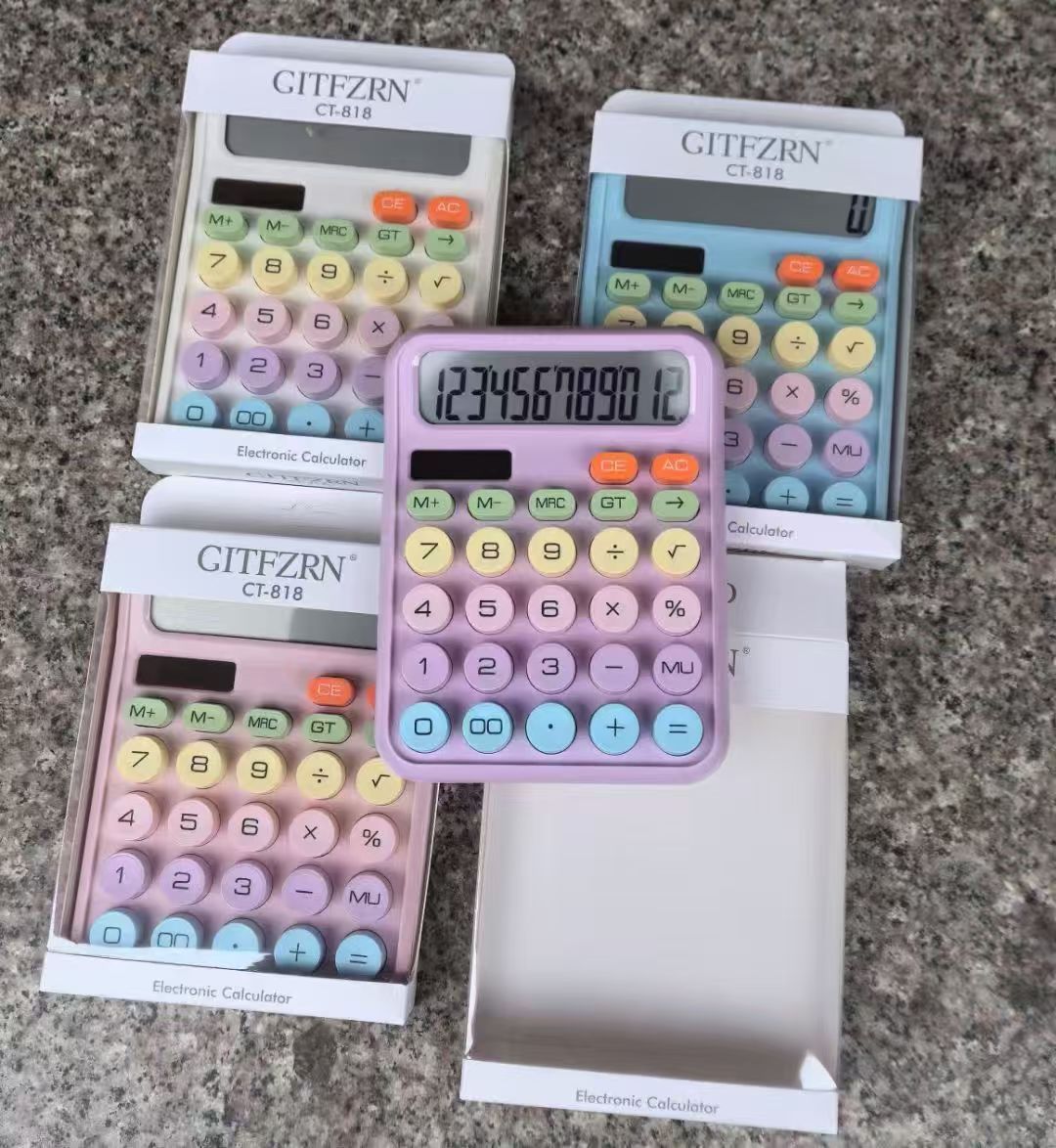 Dopamine Gradient Stylish Calculator High-Value Large Display Portable Math Calculating Machine for College Students Office Accounting Daily Use