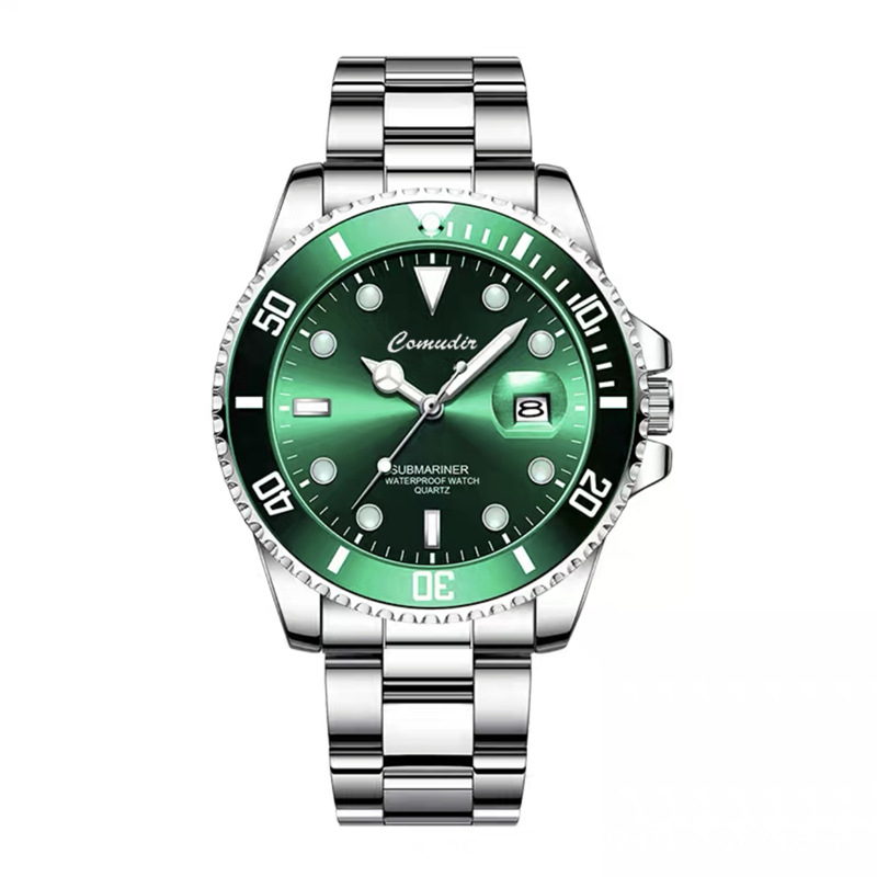 028 Watch For Men Luxury Gold Fashion Quartz Luxury Men's Watch 30M Date Waterproof Movement Luminous Green Water Ghost Rel