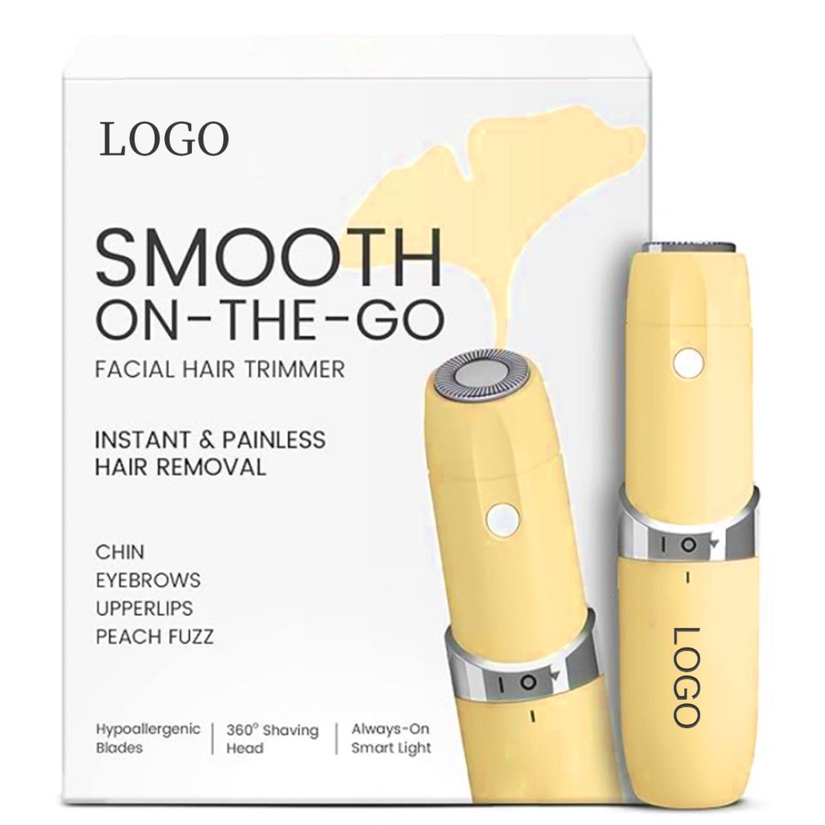 Portable Women Facial Shaver, Mini Electric Facial Hair Removal Device, OEM Gentle Skin Hair Trimmer for Face Grooming