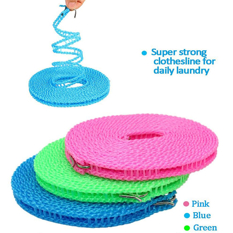 Windproof Clothesline for Indoor Outdoor Laundry Clothes Drying Rope Portable Travel Clothesline Adjustable Hanger for Camping Travel Home