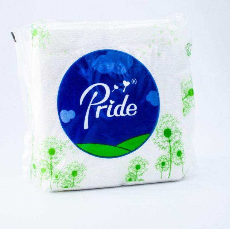 PRIDE Specially Soft and Super Absorbent White Extractable Tissue Napkins - 300 x 300mm 1 Ply