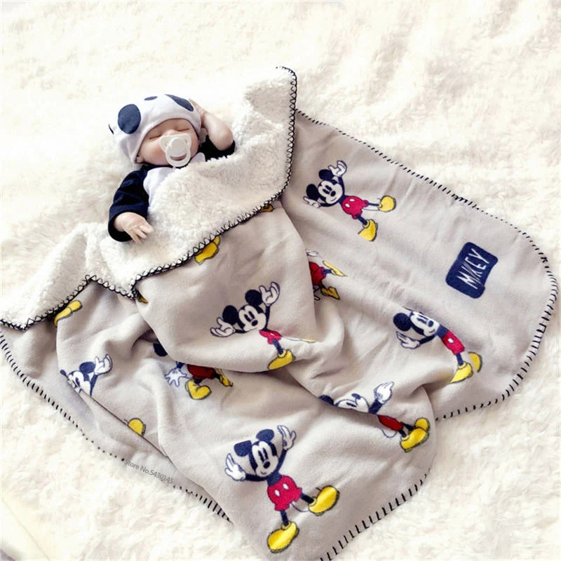 BC17010 Disney Cartoon Mickey Mouse Four Seasons Thicken Super Soft Fleece Kids Blanket Children Boy Girl Throw Blanket Gift