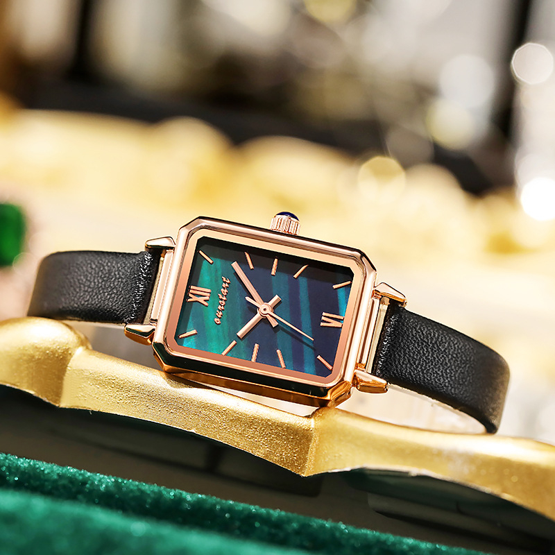 Waterproof Watch Jewelry Women Exquisite Temperament Waterproof Belt Green Watch Women's Wrist