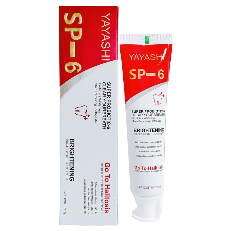 SP-6 Probiotics Whitening and Staining Toothpaste Freshens Breath and Improves Yellow Teeth 120g