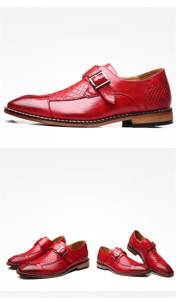Spring new business casual men's shoes: British pointed-toe leather shoes, men's belt-buckle trendy shoes, men's cross-border shoes