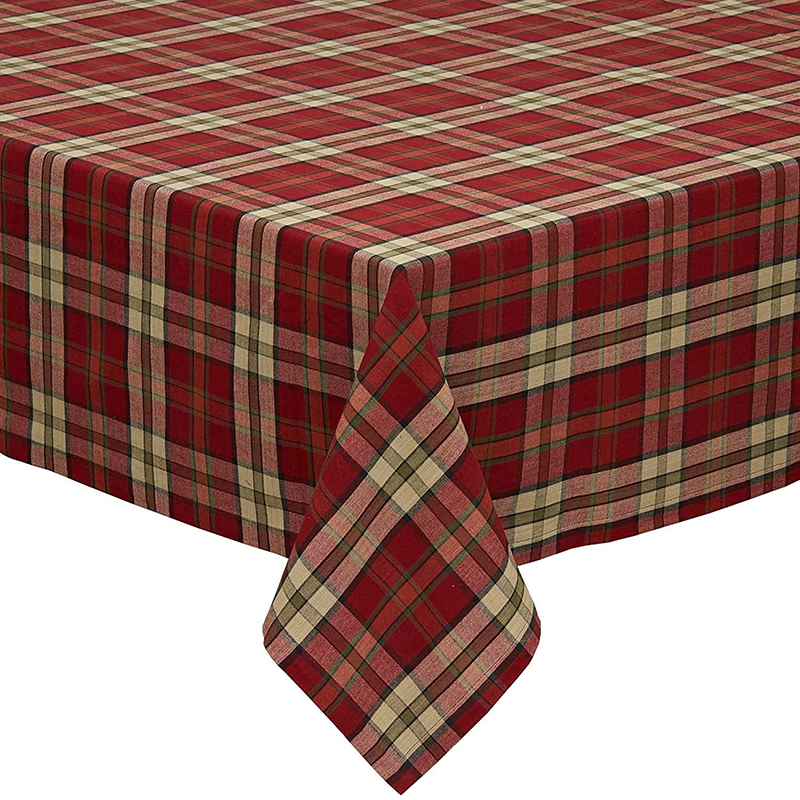 Plaid Square Tablecloth,Holiday, Family Gatherings, Christmas Dinner