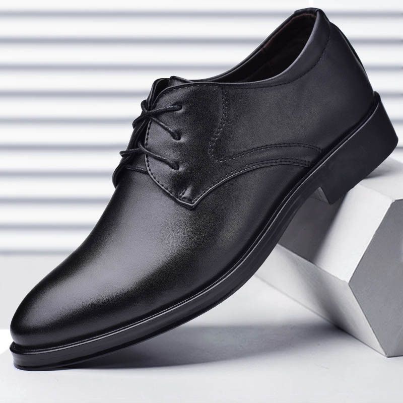 New men's leather shoes business formal men's shoes lace-up all match casual shoes 2069
