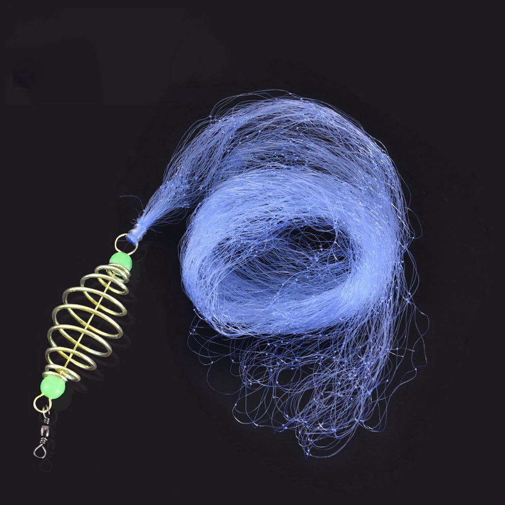 2Pcs Spring Shoal Fishing Net with Night Luminous Bead Ball Solid Ring Fishing Connector For Freshwater Fishing Tackle Supplies