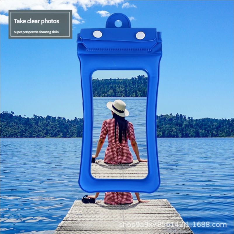 Three-layer sealed airbag waterproof bag, touch screen waterproof mobile phone case, beach outdoor drifting mobile phone waterproof bag