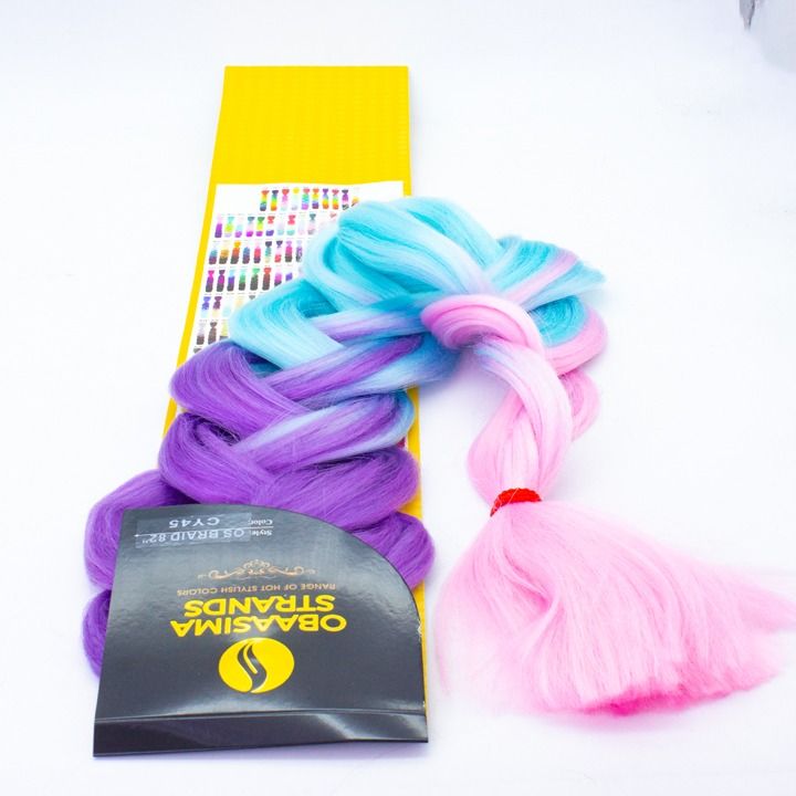 OBAASIMA Braiding Hair Extension Custom Colours Yaki Pelo Sintetico Venta Cabello Yaky Soft 100 Jumbo Kanekalons Al Por Mayor