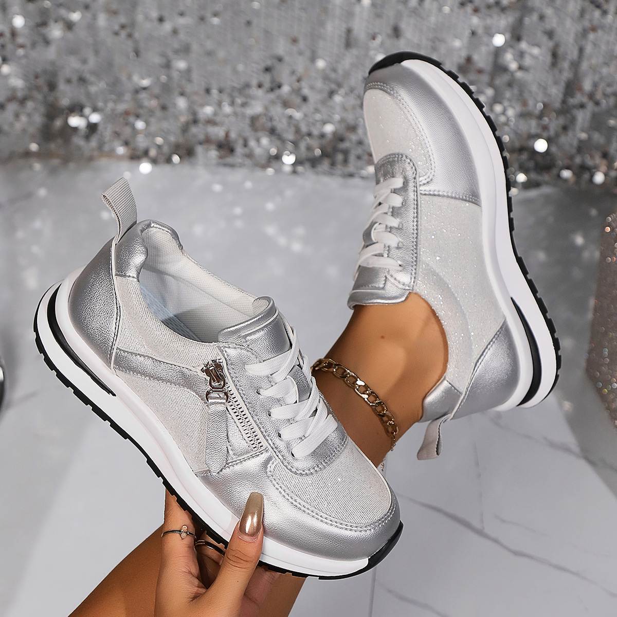 Single shoe women 2024 summer new Europe and the United States cross-border large size flat round head solid color front lace-up women single shoes