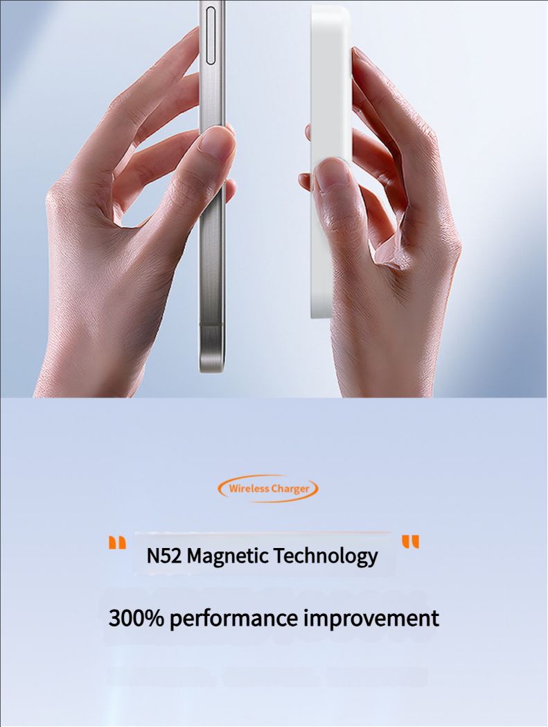 Suitable for Apple phones, Magsafe magnetic wireless power bank, fast charging, lightweight official mobile power bank