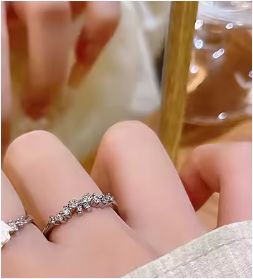  Micro Mosaic Copper Adjustable Opening Sweet Flower Bowknot Bow Rings Adjustable Rings- Diamond Rings For Women
