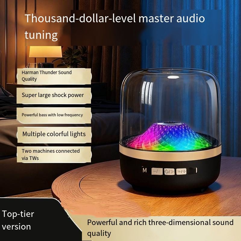 4th Generation Desktop Mini Bluetooth Speaker Heavy Bass Stereo Sound Support TF Card USB Playback Portable Wired Wireless Audio Player for PC Computer Live Streaming Gaming Home Office
