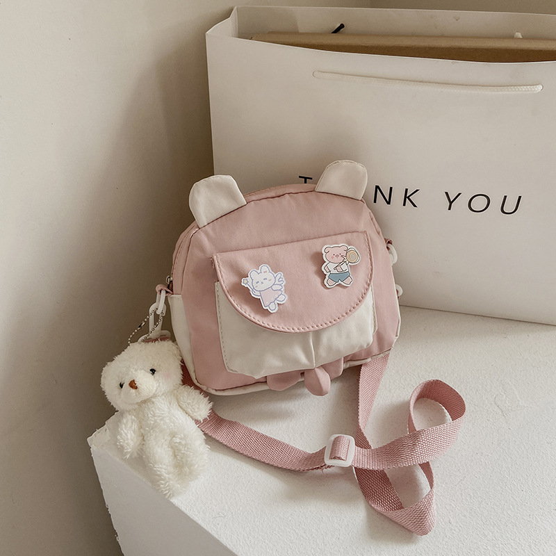 QN379 Women's Autumn and Winter New Cute Cartoon Rabbit Ears Cross-Body Bag Small Bear Pendant Shoulder Bag