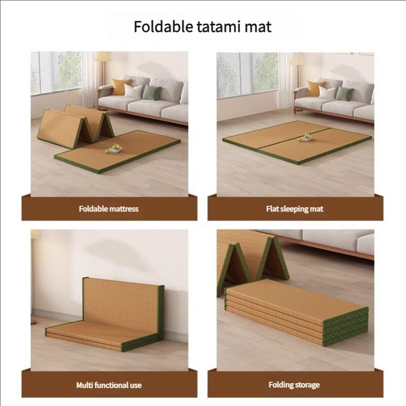 Floor Mattress: Foldable Coconut Fiber Sleeping Mat for Living Room, Bedroom, and Guest Room - Lightweight, Breathable & Provides Back Support.