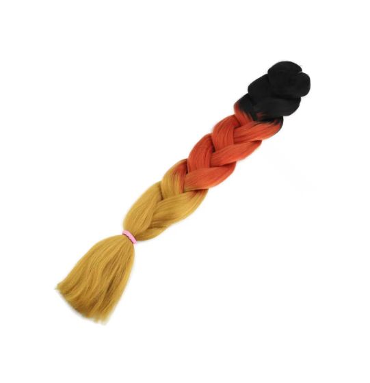 Obaasima Strands OS Ombre Braiding Hair 82" BY23 For African Braid And Rasta / Black / Red / Gold